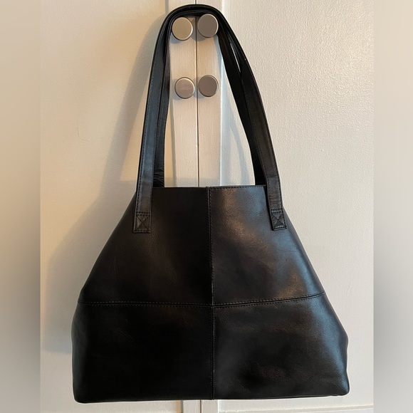 Liel Genuine Leather Large Tote Bag Hand Made in Columbia Black Color 20”X13”X7” - Picture 3 of 15